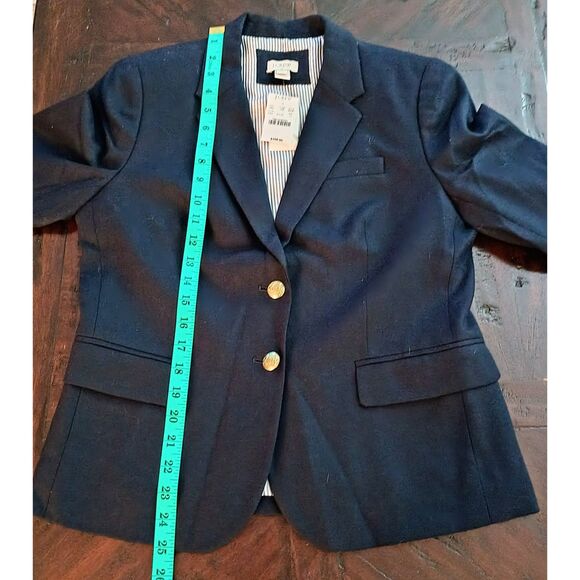 J.Crew Navy Wool Blazer Gold Buttons Lined Women’s - Size 10 - Picture 3 of 12